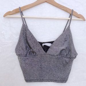 Urban Outfitters silver sparkly crop top